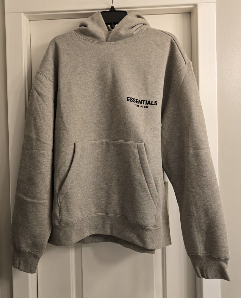 NWT ESSENTIALS FEAR OF GOD HOODIE SWEATSHIRT L DARK OATMEAL LARGE