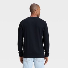 Men Every Wear Fleece Crewneck Sweatshirt – Goodfellow & Co Black L