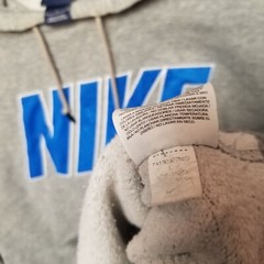 Nike Spellout Y2kHoodie Mens Lg Gray Blue Pullover Sweatshirt Blue Label