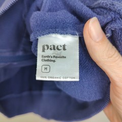 Pact Mens Hoodie Medium Blue Full Zip Organic Cotton Sustainable Gorpcore