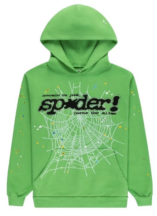 Spider Hoodie P*nk (Punk) V2 Rhinestone Green Size Small