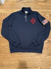 NEW JE Quarter Zip SWEATER Blue USA 1/4 ZIP JEE Sweatshirt USA SELLER
