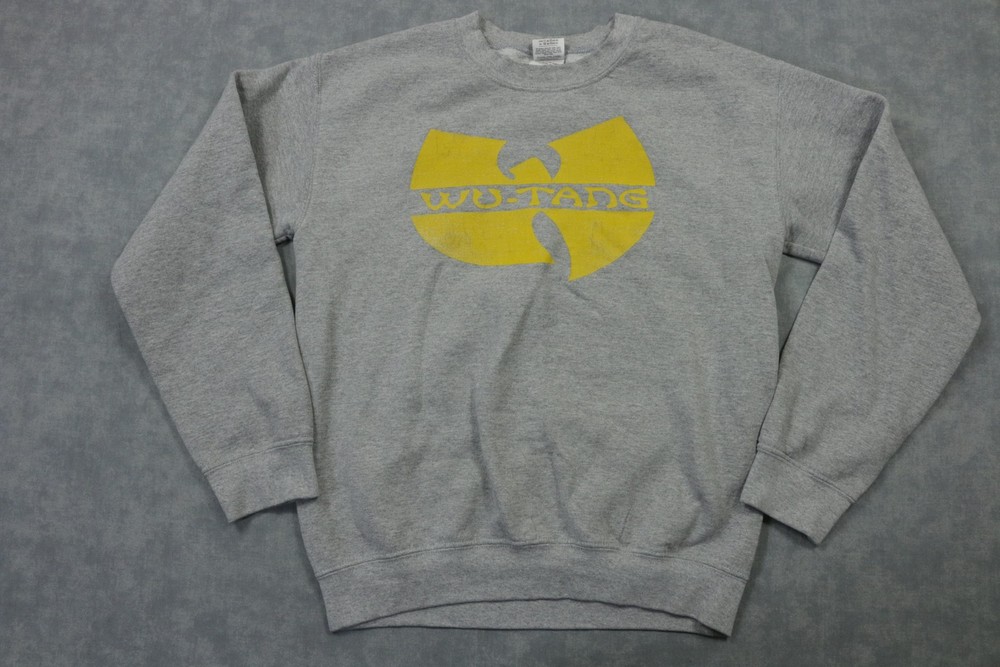 Gildan Wu-Tang Sweatshirt Mens S Gray Crewneck Fleece Pullover Logo