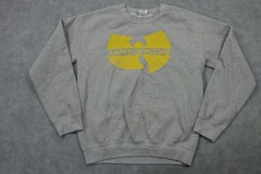 Gildan Wu-Tang Sweatshirt Mens S Gray Crewneck Fleece Pullover Logo