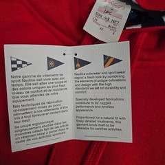 VTG NAUTICA TEAM USA New 1/4 Button Hoodie Mens Sz Large Red Sweatshirt Hooded
