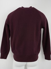 New Topman Mens XXS / S / L Burgundy Knit Cotton Blend Classic Raglan Sweatshirt