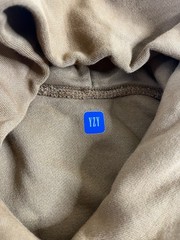 Yeezy GAP Balenciaga Hoodie Brown Double Layered Size S Oversized Pullover