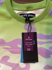 CREATE 2MRW Men’s Size Small (S) Lime Camouflage Pullover Sweatshirt Crewneck