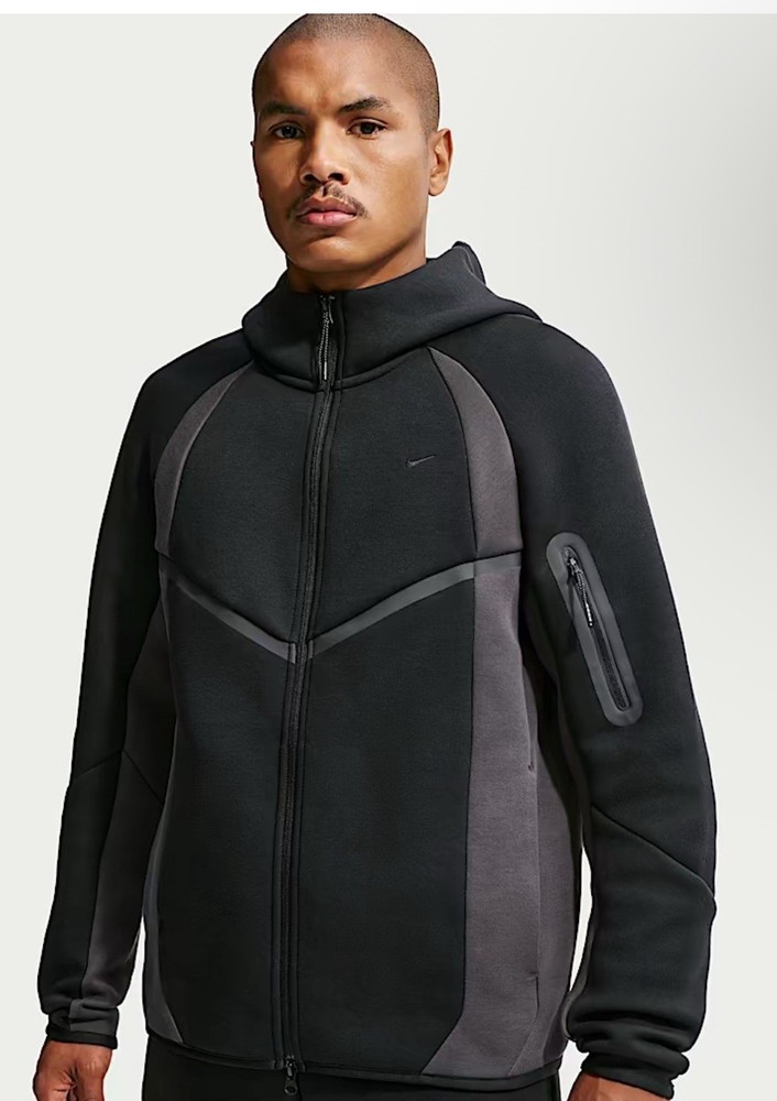 Nike Color-block Tech Fleece Windrunner Black IF1325 010 Men’s LARGE