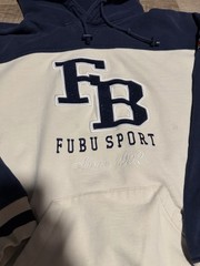 FUBU Sport VTG Y2K Varsity Letter Embroidered Heavy Pullover Hoodie XXL