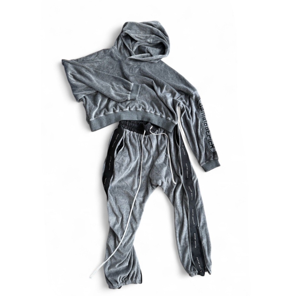 Daniel Patrick Hoodie Men XS Grey French Terry Microfiber Oversized Pants S