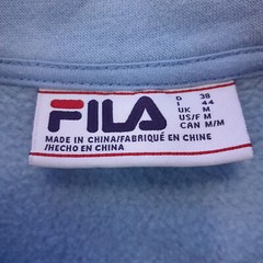 FILA sweatshirt Men M slim/knit+fleece/3 color block/long sleeves/1/4 zip/logo
