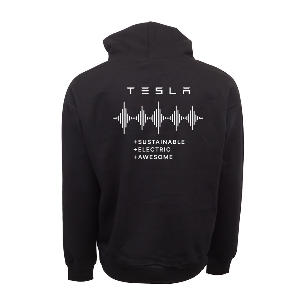Tesla Sustainable Electric Awesome Graphic Hoodie
