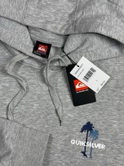 Quiksilver Men Size Large Pullover Hoodie Sweatshirt Light Heather Gray New L