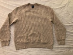 J.Crew Mercantile Quilted Crewneck Pullover Sweatshirt Oatmeal L Mens