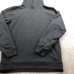 CUTS Hoodie Mens Large Black Pullover Knit Sweatshirt Split Hem Solid Basic