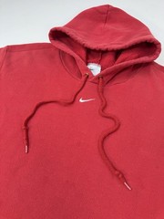 Vintage Nike Center Swoosh Hoodie Sweatshirt Baggy Y2K Deep Red Men’s Size 2XL