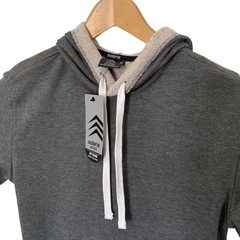 Solaris Pullover Mens Small French Terry Short-Sleeve Hoodie Sweatshirt Gray NEW