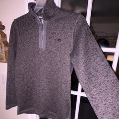 Banded Men’s Heathered Gray 1/4 Zip Mock Neck Sweatshirt M Polyester Knit
