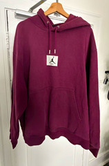 Jordan Men’s XXL Burgundy Pullover Hoodie Solid Logo Hooded Drawstring