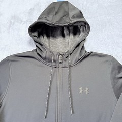 Black Under Armour Full Zip Up Hoodie Sz XL, Front Pockets, Hood String