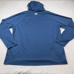 Columbia Hoodie Pullover Men XL Blue Lightweight Breathable Hooded Jersey