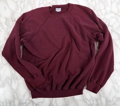 Vintage 80s Hanes Blank Crewneck Sweatshirt Adult XXL Plum Purple Raglan USA