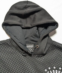 HEADRUSH DEATH B4 DEFEAT FEAR NONE Men XL Black Geo Hoodie EUC