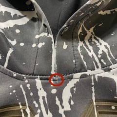 1738 ORIGINAL Mens M Hoodie Gray White Paint Splash # 23 Short Sleeve Kangaroo