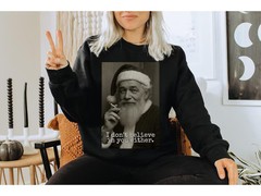 Retro Santa Sweatshirt Trendy Holiday Christmas Apparel Top