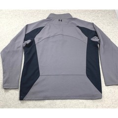 Under Armour 2XL Pullover Mens Gray Black 1/4 Zip ColdGear Waffle Knit Loose Fit