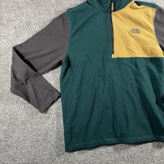 The North Face 1/4 Zip Fleece Pullover Green Gray Colorblock Men’s Medium