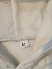 M Men’s White Camo Hoodie Synthetic Poly/Cotton 21×25 NOS