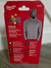 Milwaukee Workskin Men’s Hooded Sun Shirt Hoodie XL Gray Lightweight Breathable