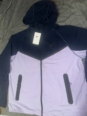 NIKE TECH WINDRUNNER WOVEN LOOSE #515 BLUE PURPLE JACKET HOODIE SIZE S MEN $130