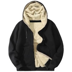 Men’s Heavy Weight Sherpa Fleece Lined Hoodie Sweater Jacket – Full Zip – S-XXL