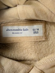 Abercrombie & Fitch Hoodie Teens 13-14 Yellow Fleece Pouch Circle Logo Spellout