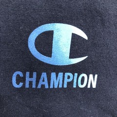 Champion Sweatshirt Mens M Dark Navy Blue Gradient Logo Fleece Pullover