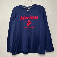 Under Armour Sweatshirt Mens XL Blue USMC Marines Camp Foster Okinawa Japan