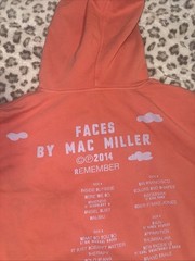 Mac Miller Faces 2014 Remember Album Graphic Hoodie Coral Unisex L *stains*