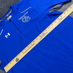 Under Armour All Season Gear Loose Blue Pull Over Mens Small 1/4 zip Embroidered