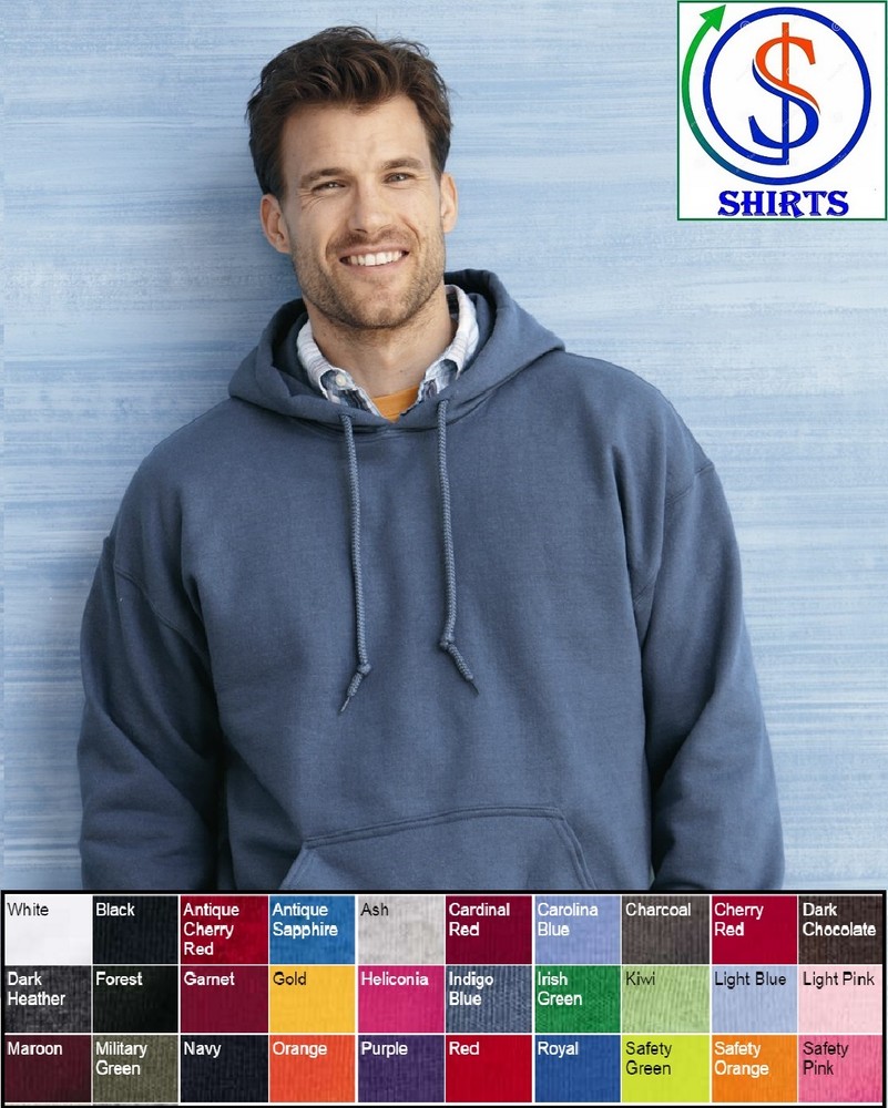 Gildan Heavy Blend™ Hooded Sweatshirt 18500 S M L XL 2XL 3XL 4XL 5XL 30+ Colors