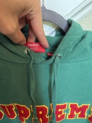 SUPREME SS18 CORD COLLEGIATE Box LOGO HOODED SWEATSHIRT Green Hoodie SZ M