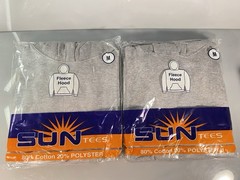 NEW Set Of 2 Sun Tees Grey Fleece Hoodies Cotton/Poly Blend Men’s Sz. M