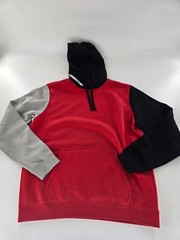 Nike Color Block Club Fleece Pullover Hoodie Men’s L Red/Black New