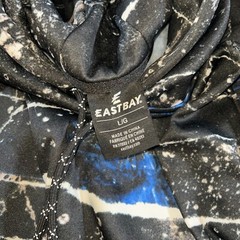 Eastbay Water Resistant Hoodie Size Large Reflective Pocketed 100% Polyester