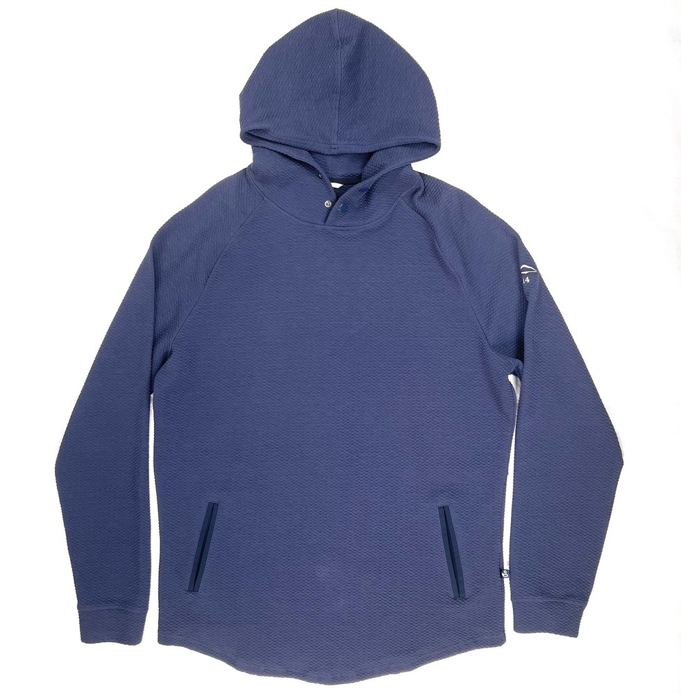 Swannies Hoodie Men’s XL Navy Blue Waffle Textured Snap Performance Sweater