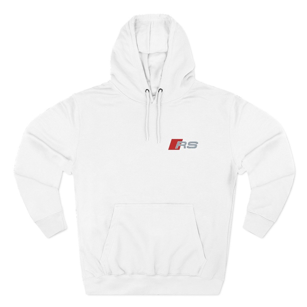 Embroidered Audi RS Logo Hoodie : Red + Silver – RS3 RS4 RS5 RS6 RS7 Q8 TT