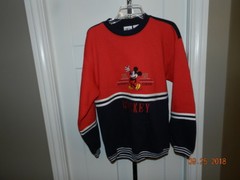 MICKEY MOUSE – Vintage Navy blue Red White Disney Sweatshirt Adult L EXCELLENT