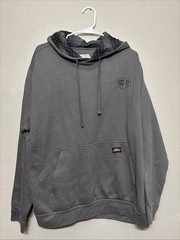 VTG Dickies Hoodie Men’s Large Grey Thermal Lined Relaxed Full Zip Workwear Y2K